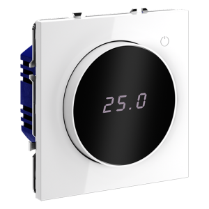 Терморегулятор электронный Voltum S70 с индикацией и датчиком, для теплого пола Белый глянцевый VLS070101