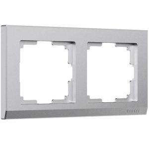 Рамка из поликарбоната Werkel Stark на 2 поста Серебряный матовый W0021865
