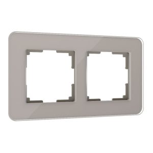 Рамка стеклянная Werkel Elite на 2 поста Дымчатый W0022417