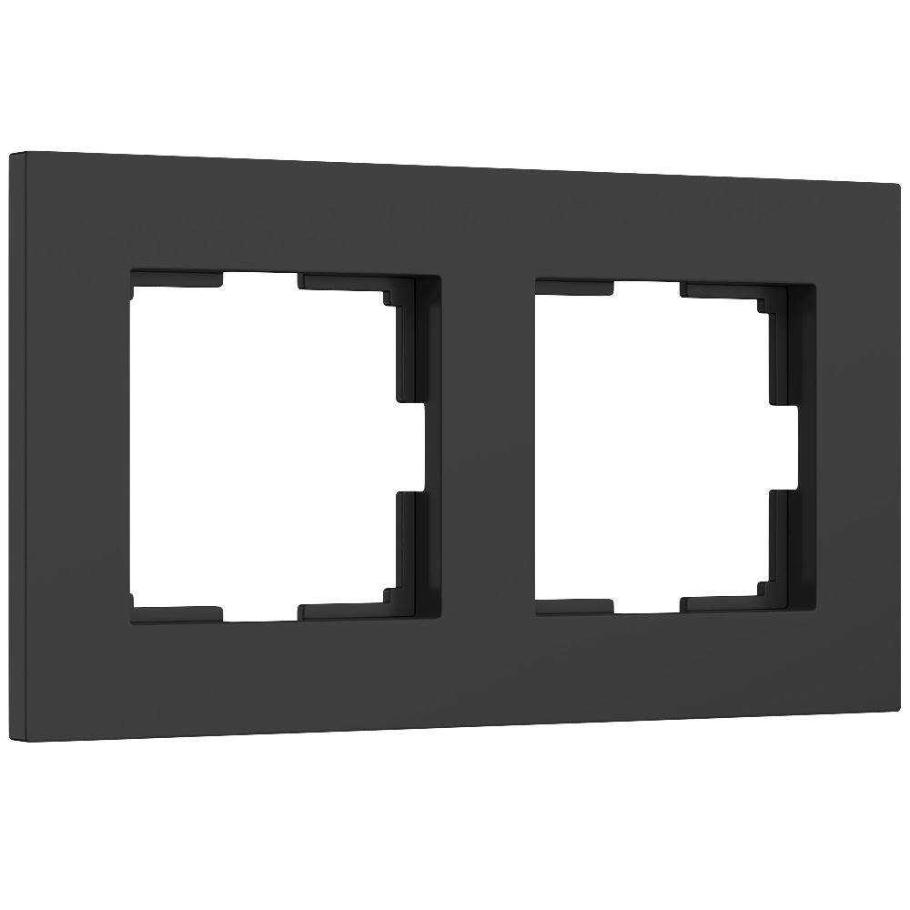 Рамка из поликарбоната Werkel Slab на 2 поста Черный W0022908