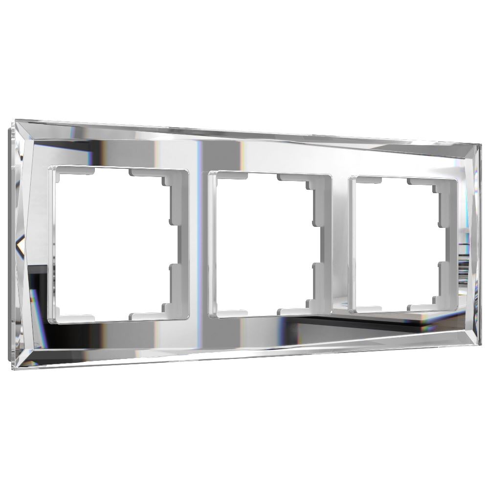 Рамка стеклянная Werkel Diamant на 3 поста Зеркальный W0031220