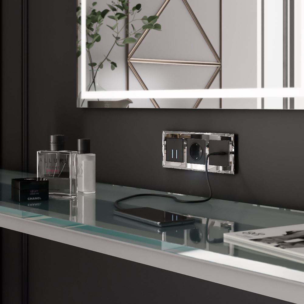 Рамка стеклянная Werkel Diamant на 3 поста Зеркальный W0031220 — изображение 2