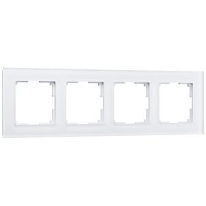 Рамка стеклянная Werkel Favorit на 4 поста Белый матовый W0041105