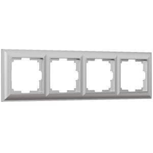 Рамка из поликарбоната Werkel Fiore на 4 поста Серебряный W0042206