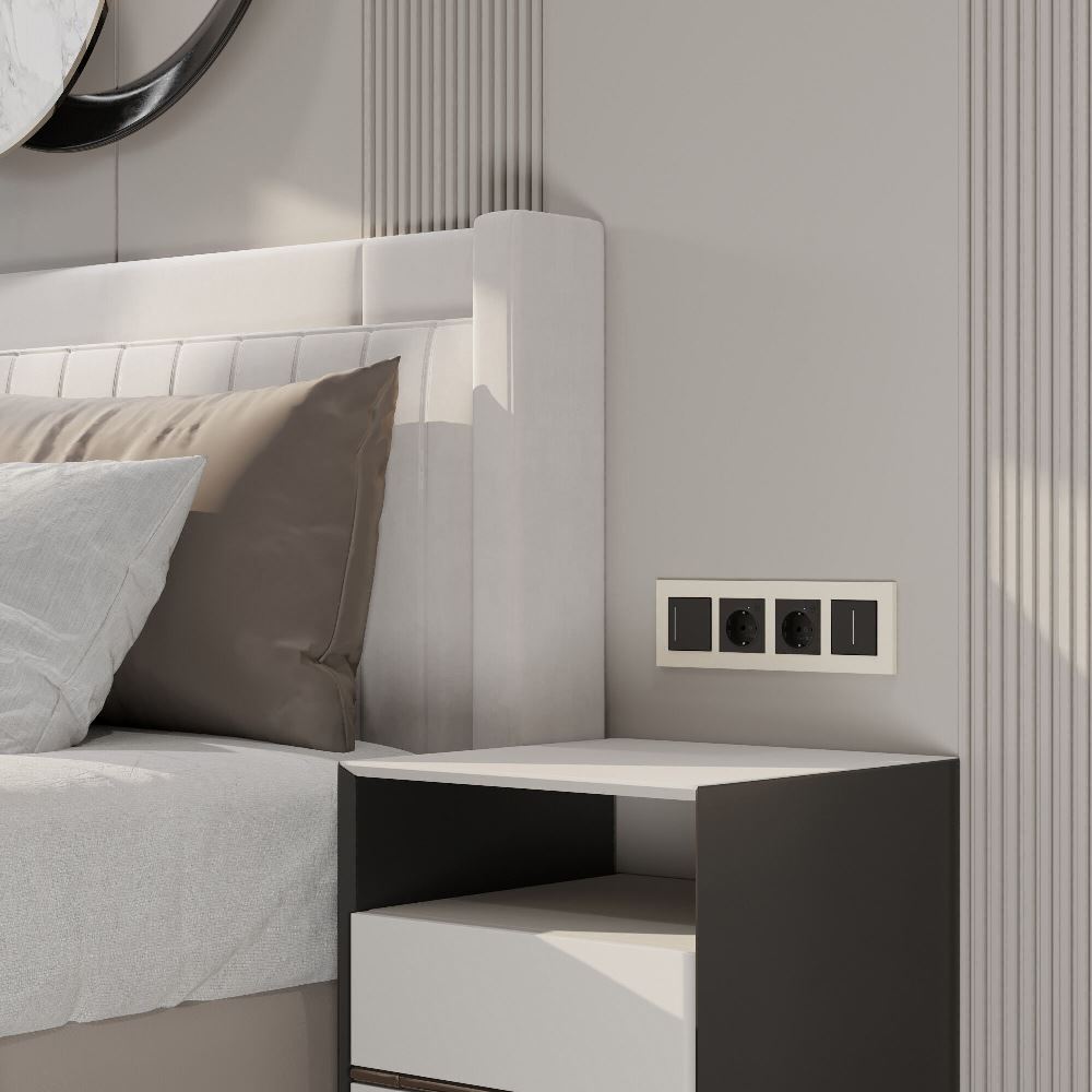 Рамка из поликарбоната Werkel Slab на 4 поста Айвори W0042962 — изображение 2