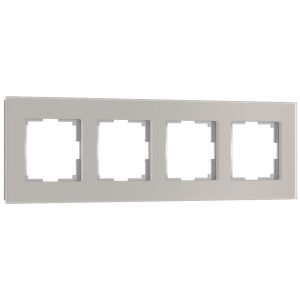 Рамка стеклянная Werkel Senso на 4 поста soft-touch Дымчатый W0043117