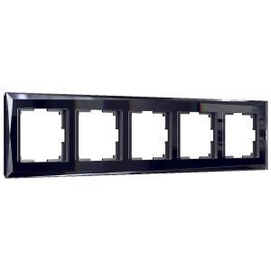 Рамка стеклянная Werkel Diamant на 5 постов Черный W0051208