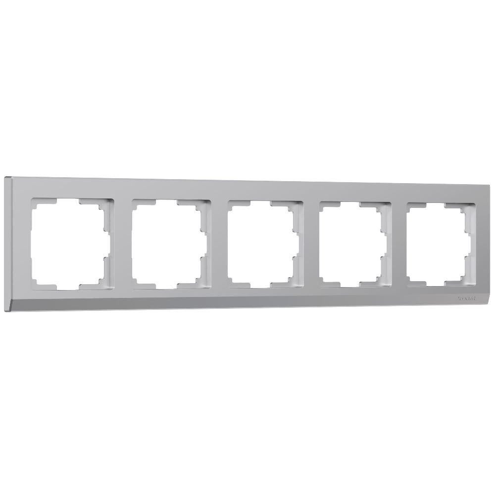 Рамка из поликарбоната Werkel Stark на 5 постов Серебряный W0051806