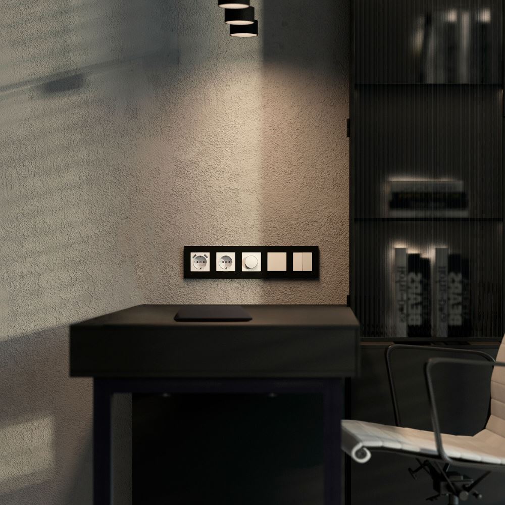 Рамка из поликарбоната Werkel Slab на 5 постов Черный W0052908 — изображение 2