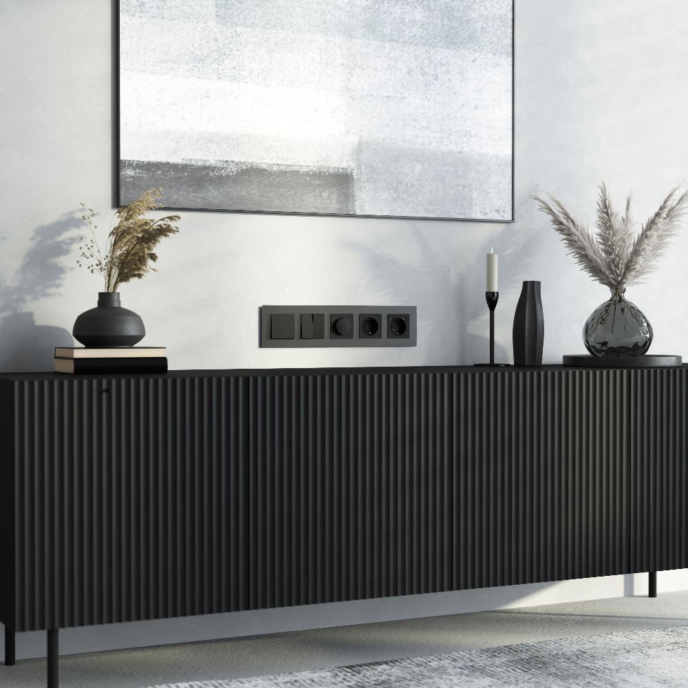 Рамка стеклянная Werkel Senso на 5 постов soft-touch Черный W0053108 — изображение 3