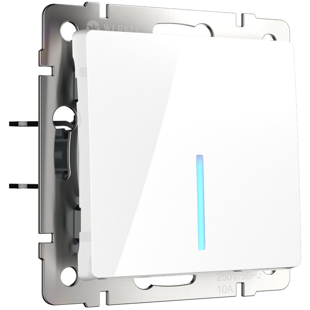 Выключатель одноклавишный встраиваемый Werkel с подсветкой Белый W1110101