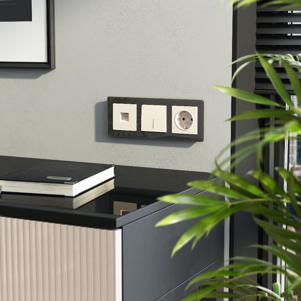 Выключатель одноклавишный встраиваемый проходной Werkel с подсветкой Айвори матовый W1112162 — изображение 2