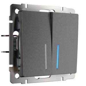 Выключатель двухклавишный встраиваемый Werkel с подсветкой Графит W1120104