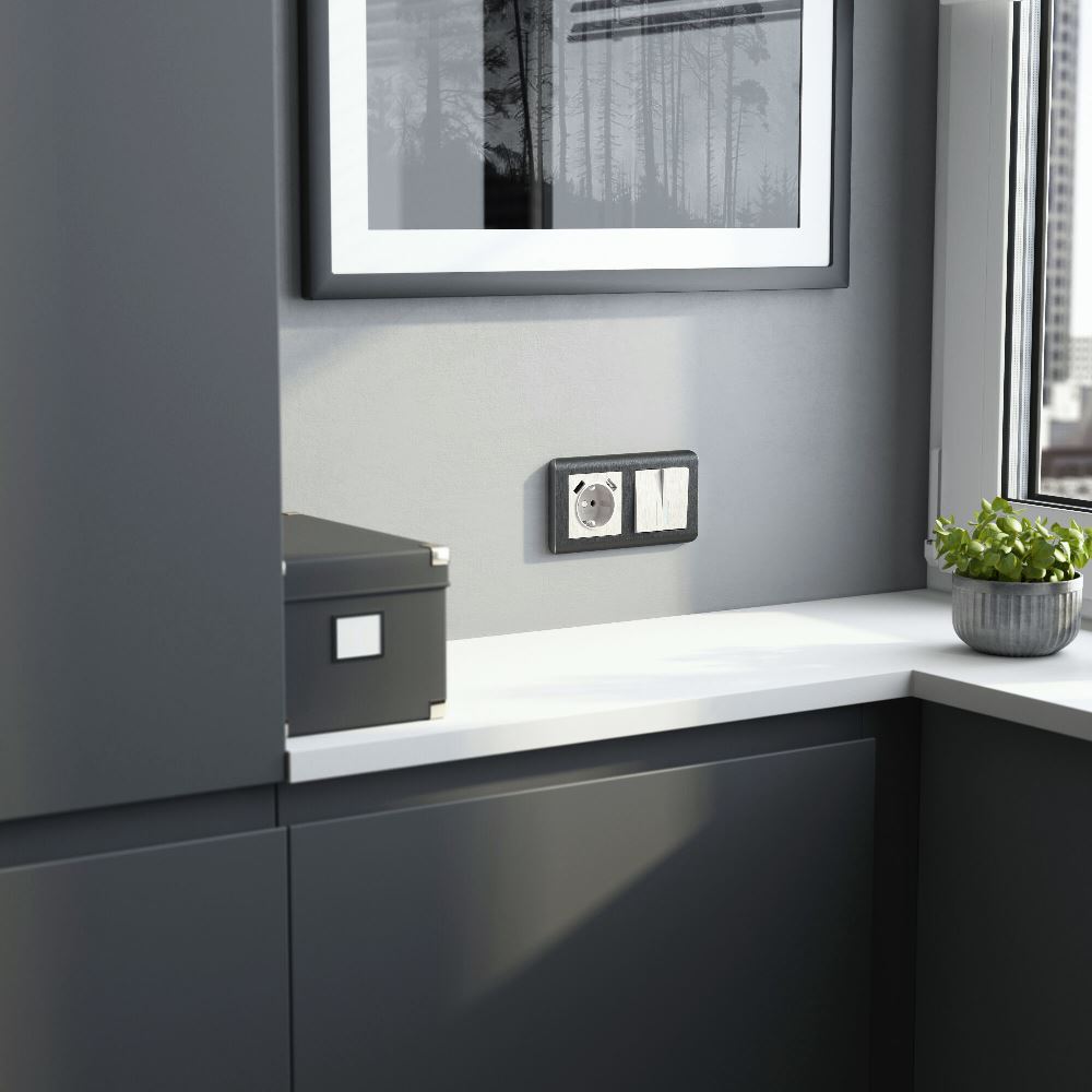 Выключатель двухклавишный встраиваемый Werkel с подсветкой Перламутровый рифленый W1120113 — изображение 3