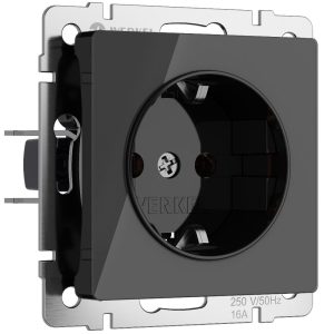 Розетка встраиваемая Werkel с заземлением Черный W1171048