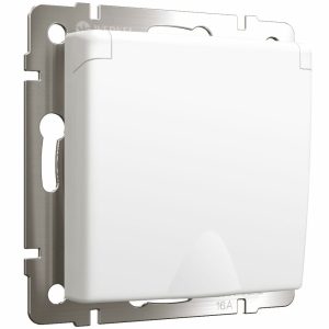 Розетка встраиваемая Werkel с заземлением, шторками и защитной крышкой Белый матовый W1171261