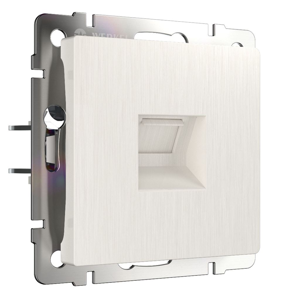 Розетка встраиваемая телефонная Werkel RJ-11 Перламутровый рифленый W1182013