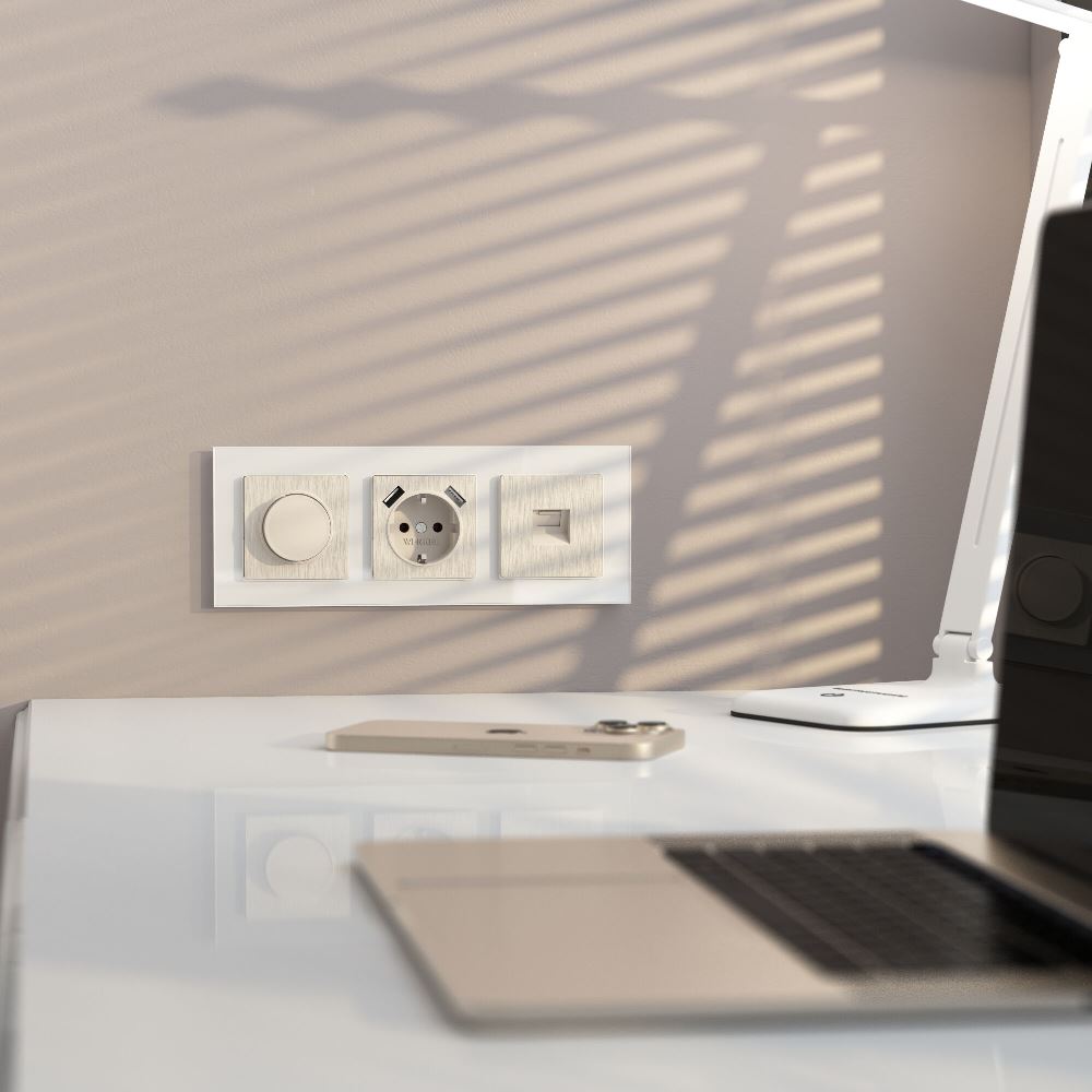 Розетка встраиваемая телефонная Werkel RJ-11 Перламутровый рифленый W1182013 — изображение 2