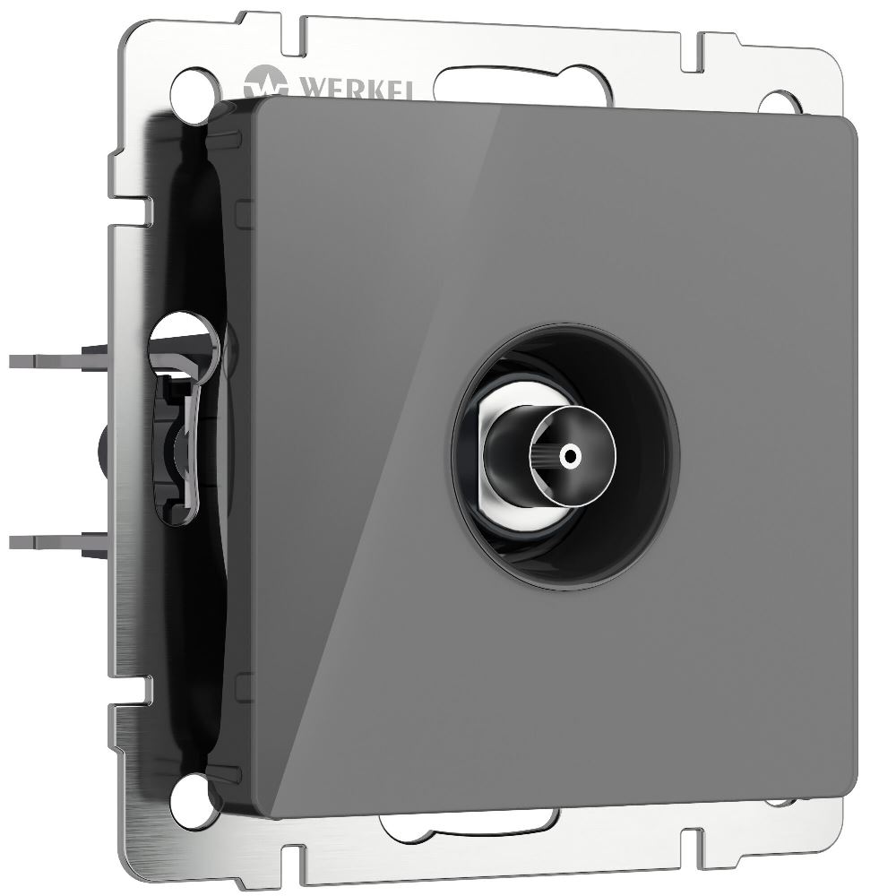 ТВ-розетка встраиваемая оконечная Werkel Графит W1183044
