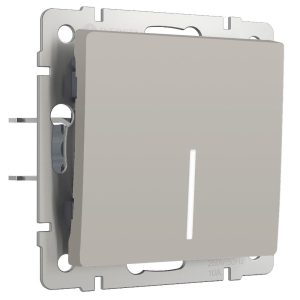 Выключатель одноклавишный встраиваемый проходной Werkel с подсветкой Дымчатый W1212104