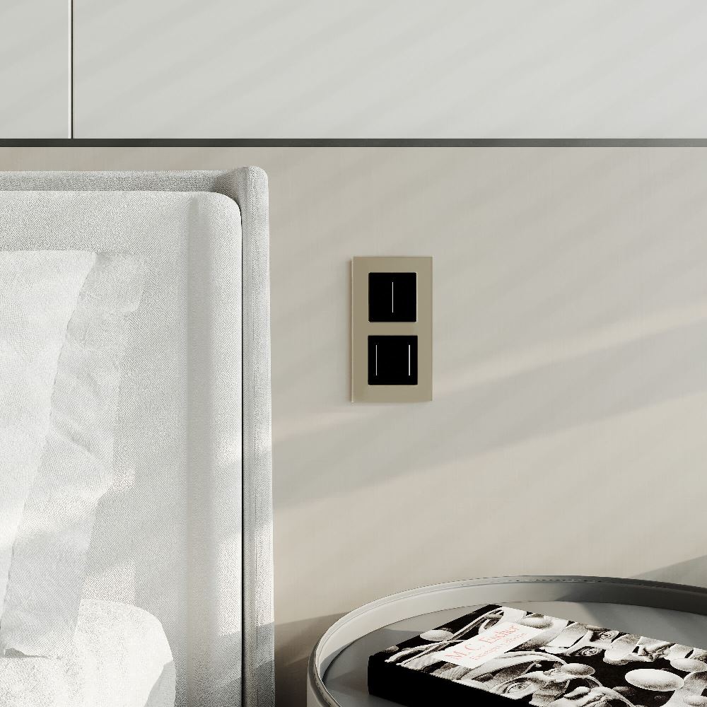 Выключатель двухклавишный встраиваемый сенсорный Werkel с подсветкой Черный W4522008 — изображение 2