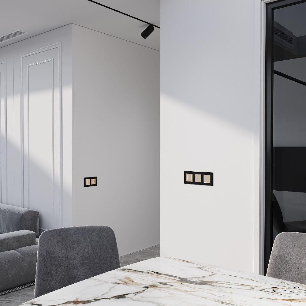 Выключатель двухклавишный встраиваемый сенсорный Werkel с подсветкой Шампань W4522011 — изображение 2