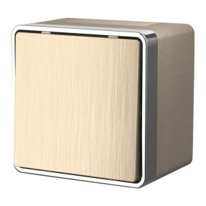 Выключатель одноклавишный накладной влагозащищенный Werkel Шампань рифленый W5010210