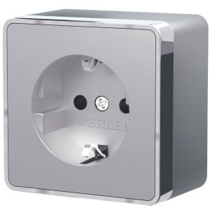 Розетка накладная Werkel Gallant с заземлением Серебряный W5071006