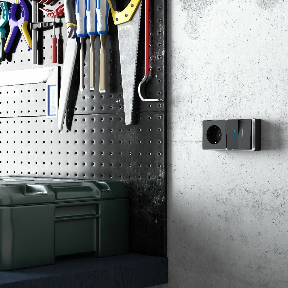 Розетка накладная Werkel Gallant с заземлением Черный / Хром W5071035 — изображение 2