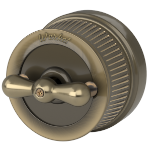 Выключатель двухклавишный накладной Werkel Ретро на 4 положения Бронза W5720012