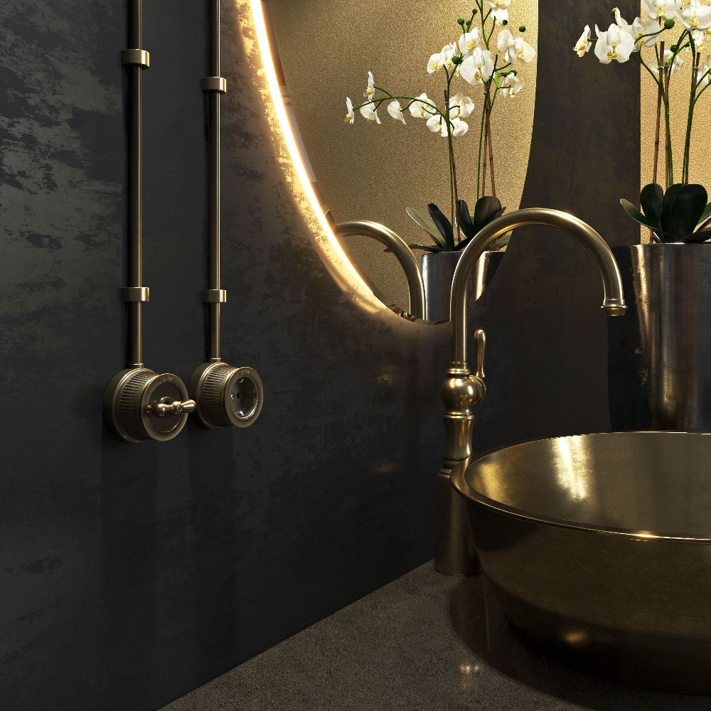 Выключатель двухклавишный накладной Werkel Ретро на 4 положения Бронза W5720012 — изображение 3