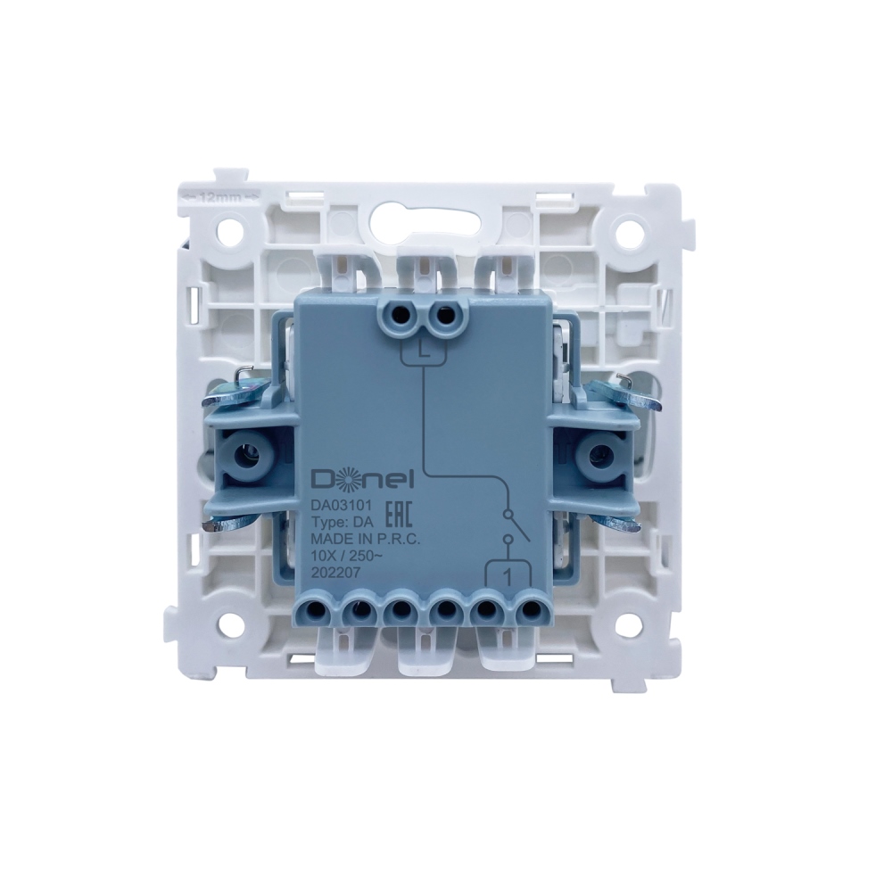 Выключатель одноклавишный встраиваемый Donel R98 с подсветкой Изумруд матовый DA03101-DA29039 — изображение 4