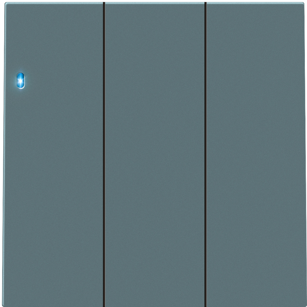 Выключатель трехклавишный встраиваемый Donel R98 с подсветкой Изумруд матовый DA03103-DA28339 — изображение 2