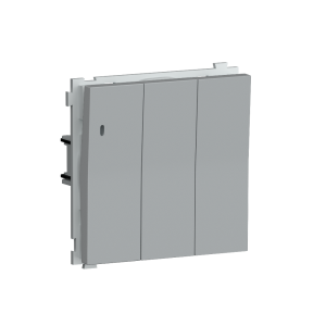 Выключатель трехклавишный встраиваемый Donel R98 с подсветкой Серый матовый DA03103-DA28340