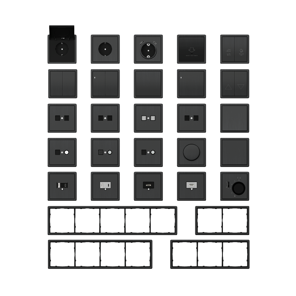 Выключатель двухклавишный встраиваемый Donel R98 Metal с подсветкой Вороненая сталь DA03105-DA285GS — изображение 3