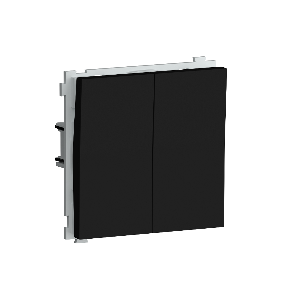 Выключатель двухклавишный встраиваемый проходной Donel R98 Карбон матовый DA10800-DA29530