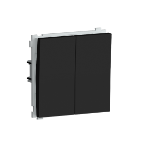 Выключатель двухклавишный встраиваемый перекрестный Donel R98 Черный матовый DA10900-DA29528