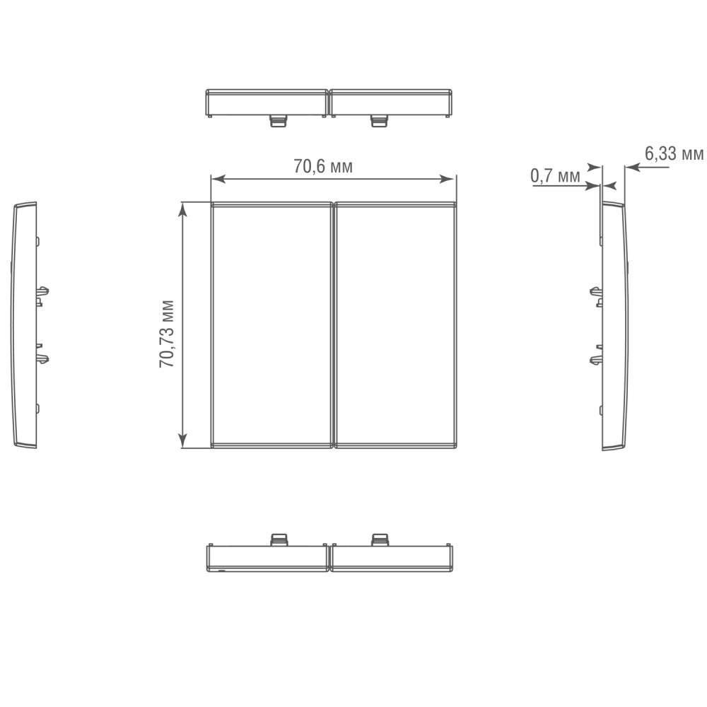 Выключатель двухклавишный встраиваемый перекрестный Donel R98 Metal Вороненая сталь DA10900-DA295GS — изображение 6