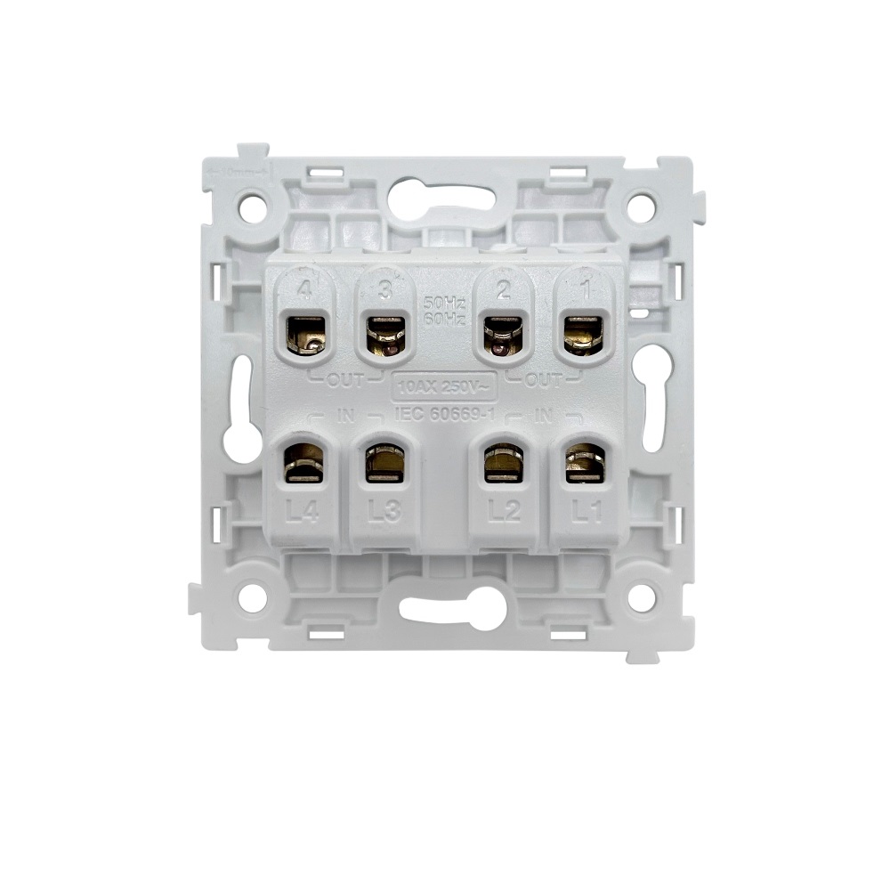 Выключатель двухклавишный встраиваемый перекрестный Donel R98 Metal Вороненая сталь DA10900-DA295GS — изображение 4