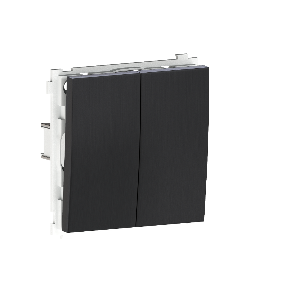 Выключатель двухклавишный встраиваемый перекрестный Donel R98 Metal Вороненая сталь DA10900-DA295GS