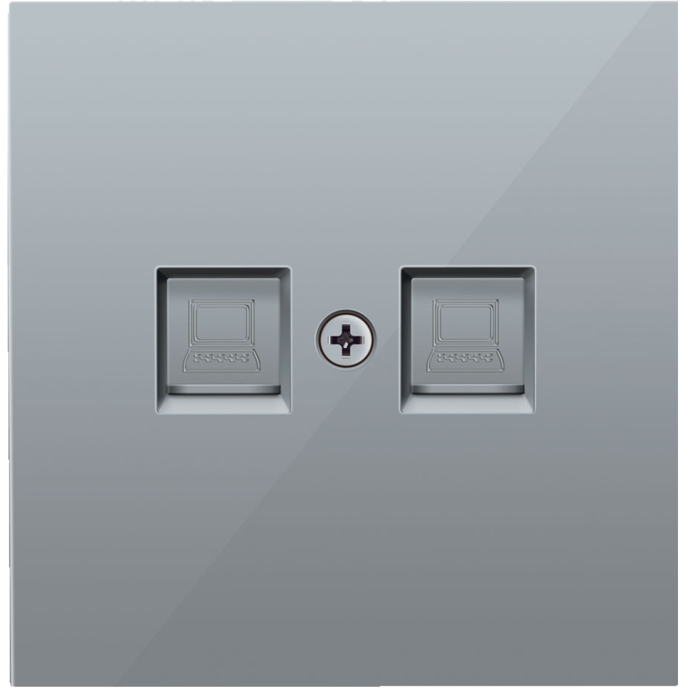 Розетка встраиваемая телефонная двойная Donel R98 RJ11 + RJ11 Алюминий матовый DA14400-DA86926 — изображение 2