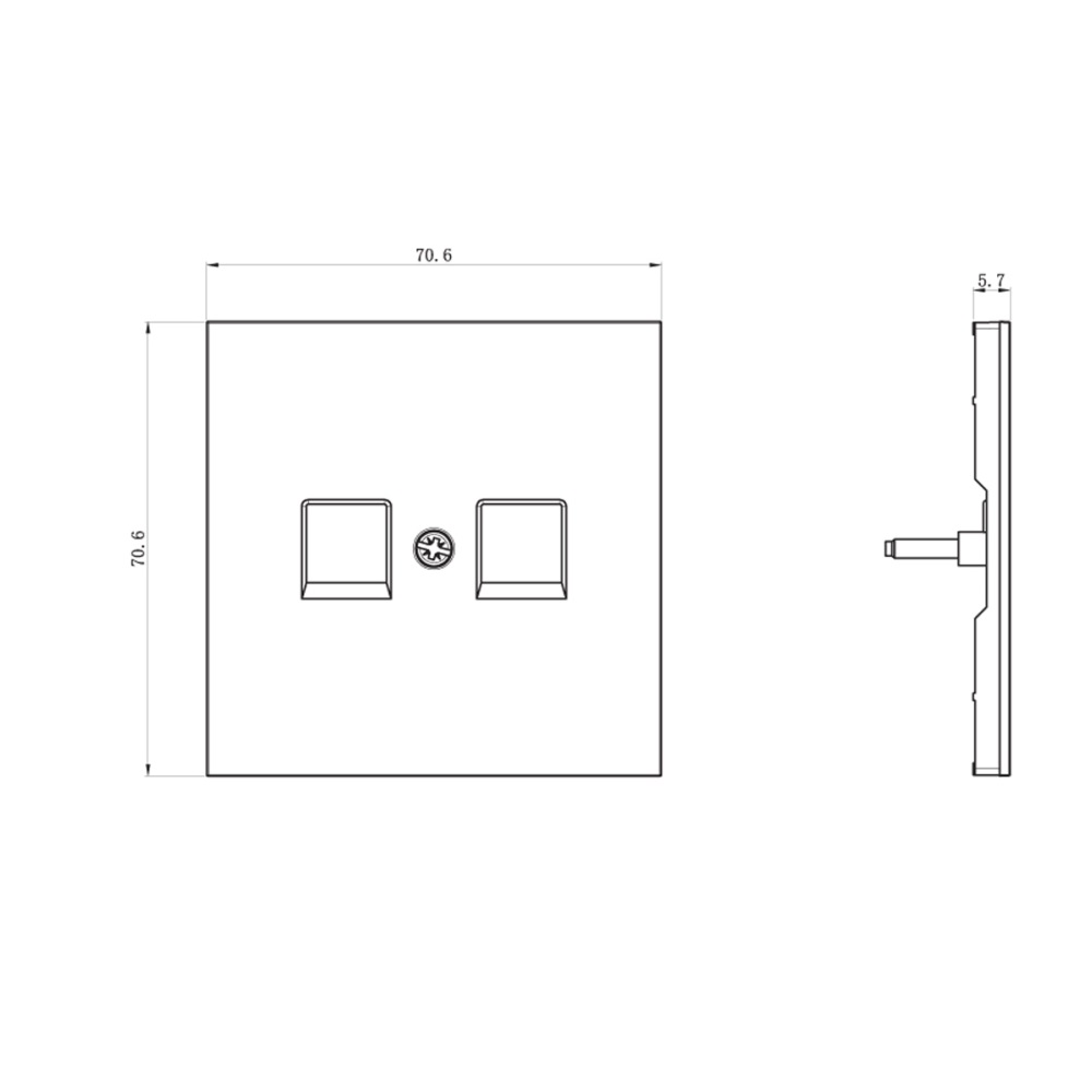 Розетка встраиваемая телефонная двойная Donel R98 RJ11 + RJ11 Алюминий матовый DA14400-DA86926 — изображение 3