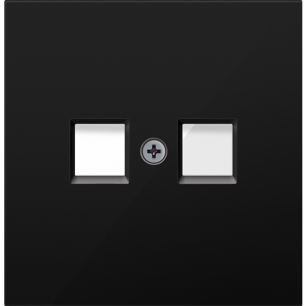 Розетка встраиваемая телефонная двойная Donel R98 RJ11 + RJ11 Карбон матовый DA14400-DA86930 — изображение 2