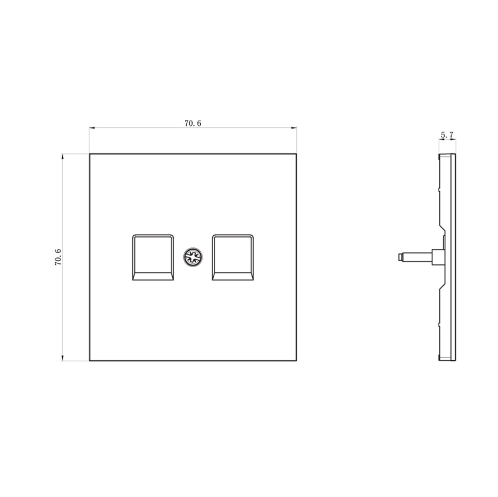 Розетка встраиваемая телефонная двойная Donel R98 RJ11 + RJ11 Карбон матовый DA14400-DA86930 — изображение 3