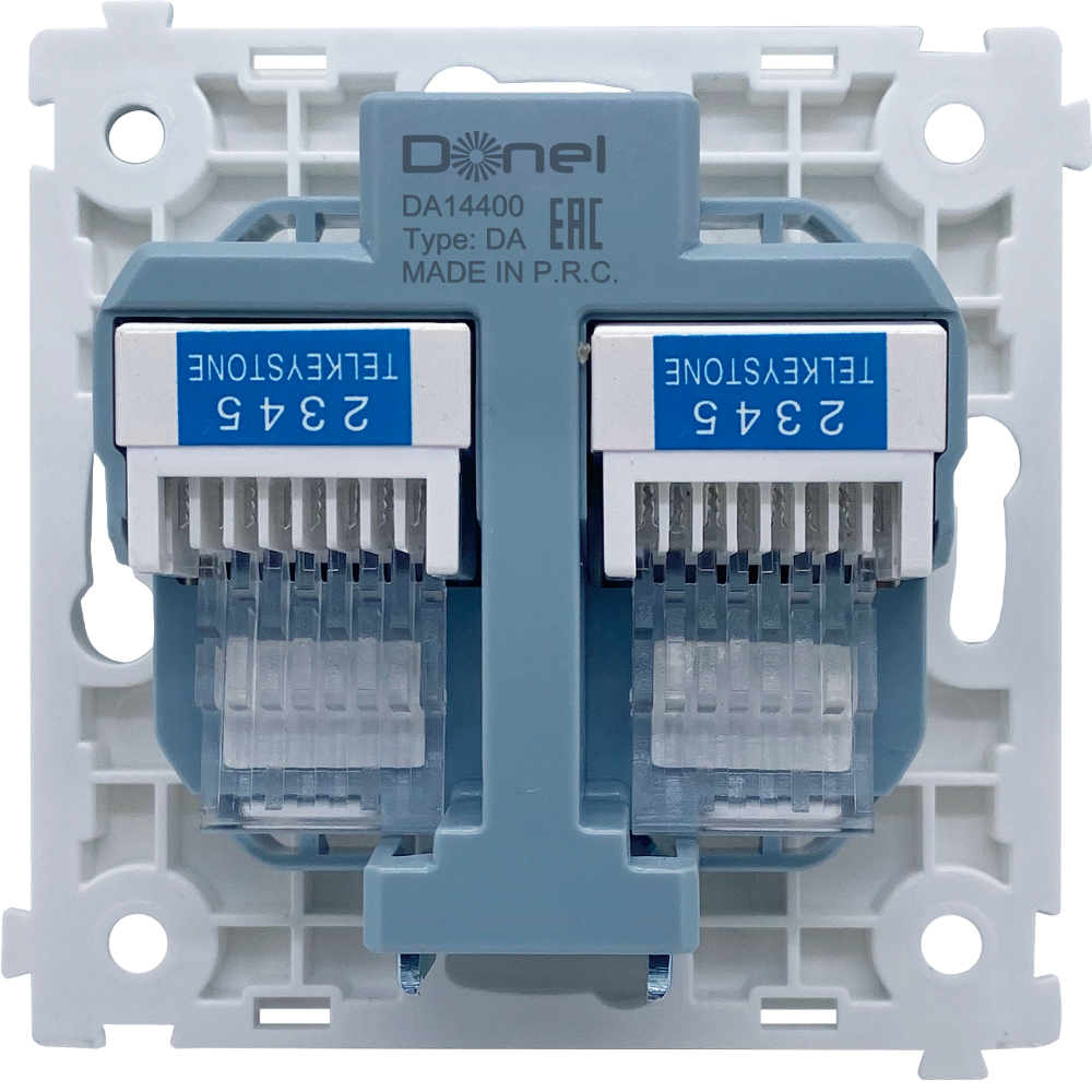 Розетка встраиваемая телефонная двойная Donel R98 RJ11 + RJ11 Алюминий матовый DA14400-DA86926 — изображение 4