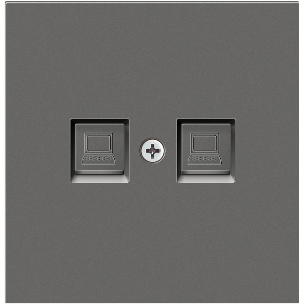 Розетка встраиваемая телефонная двойная Donel R98 RJ11 + RJ11 Шоколад матовый DA14400-DA86942 — изображение 2