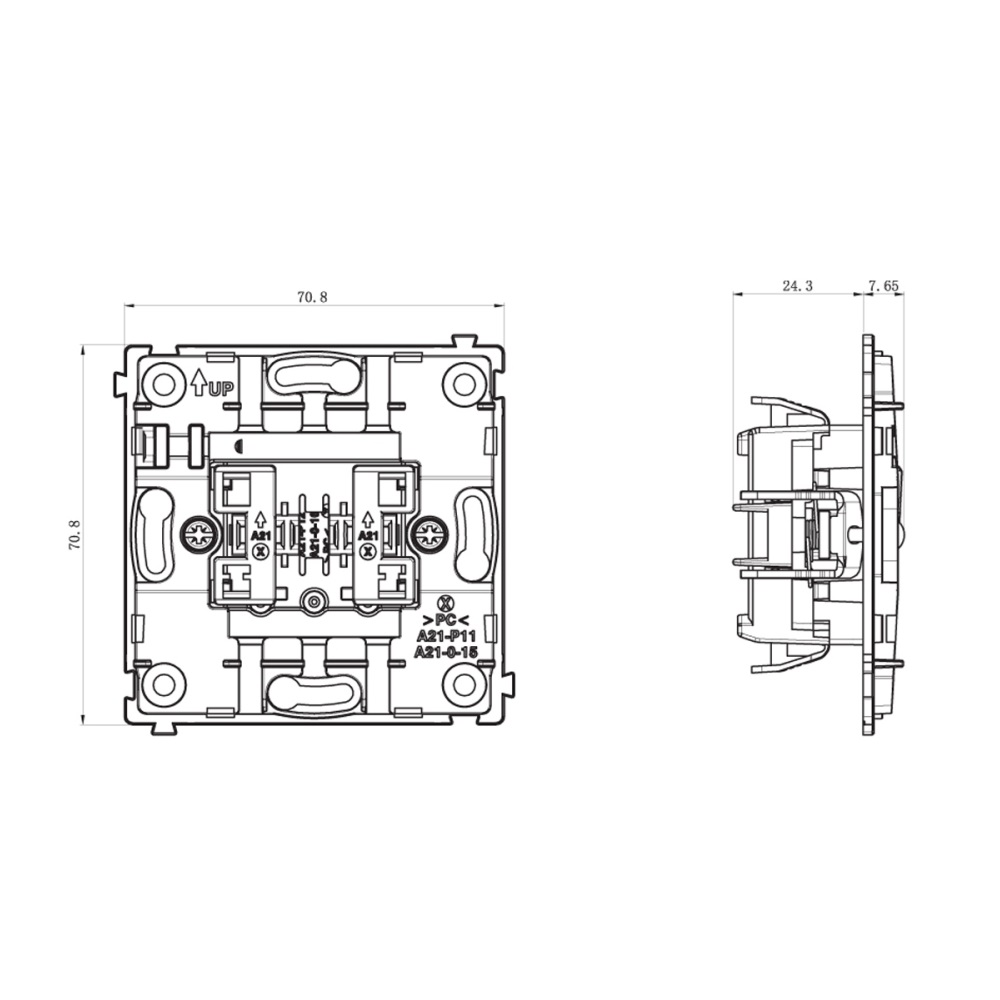 Выключатель жалюзи встраиваемый Donel R98 Metal Никель DA15800-DA294NB — изображение 7