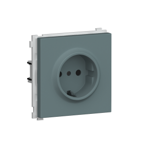 Розетка встраиваемая Donel R98 Schuko с заземлением и шторками на клеммах Изумруд матовый DA17700-DA22039