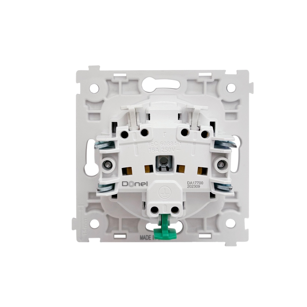 Розетка встраиваемая Donel R98 Schuko с крышкой и заземлением на клеммах Серый матовый DA17700-DA45440 — изображение 5