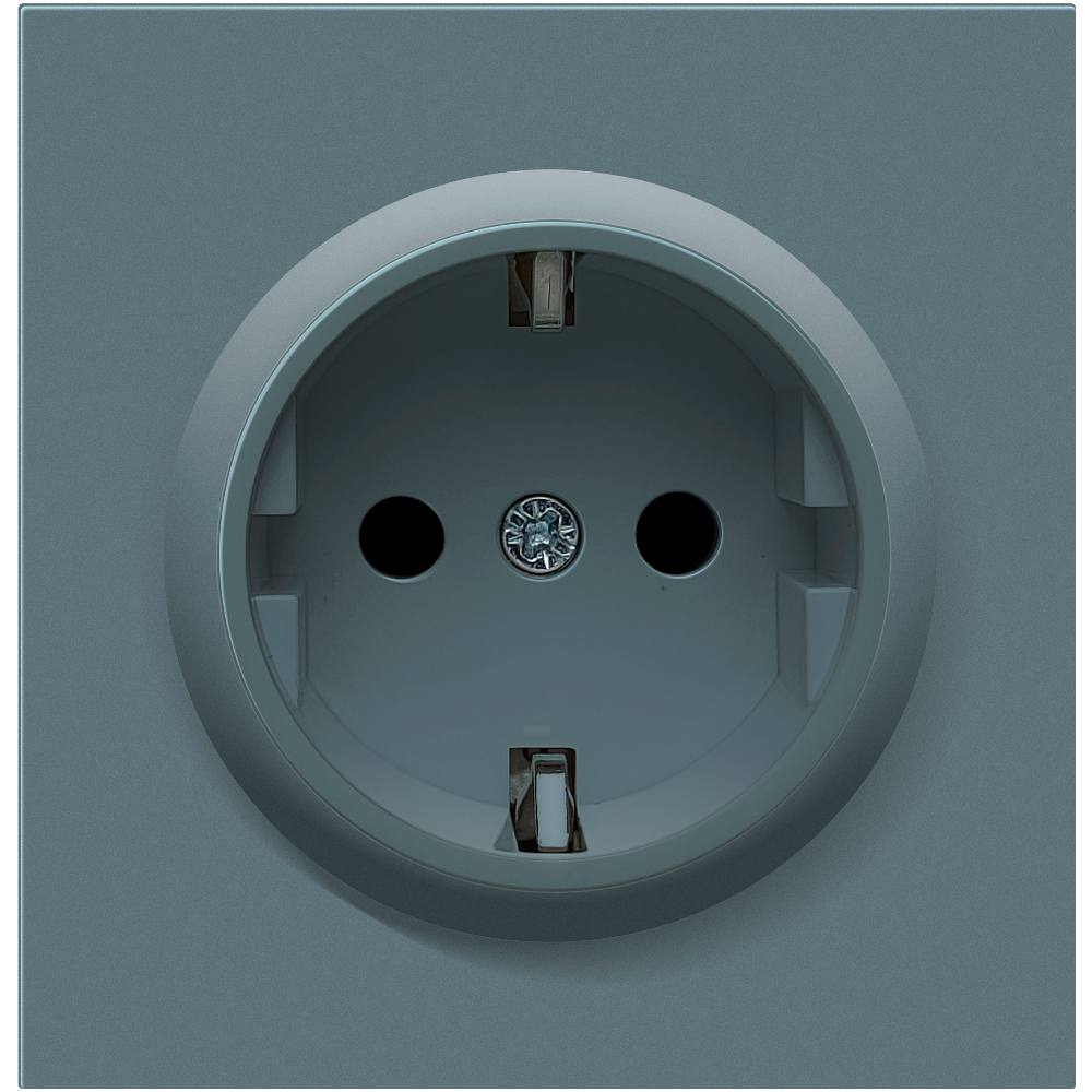 Розетка встраиваемая Donel R98 Schuko с заземлением и шторками на винтах Изумруд матовый DA18800-DA22039 — изображение 2